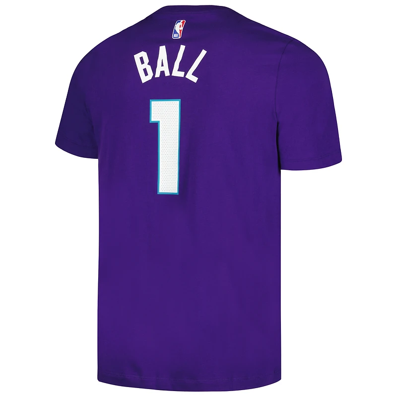 Men's Jordan Brand LaMelo Ball Purple Charlotte Hornets 2022/23 Statement Edition Name & Number T-Shirt