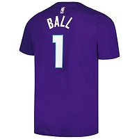 Men's Jordan Brand LaMelo Ball Purple Charlotte Hornets 2022/23 Statement Edition Name & Number T-Shirt