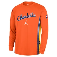 Men's Jordan Brand  Orange Charlotte Hornets 2025/26 City Edition Authentic Pregame Dri-FIT Long Sleeve Shooting T-Shirt