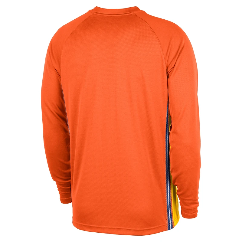 T-shirt de tir à manches longues Jordan Brand Orange Charlotte Hornets 2025/26 City Edition Authentic Pregame Dri-FIT pour homme