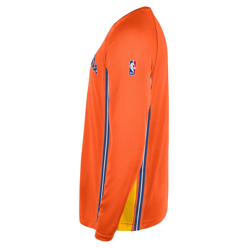 Men's Jordan Brand Orange Charlotte Hornets 2025/26 City Edition Authentic Pregame Dri-FIT Long Sleeve Shooting T-Shirt