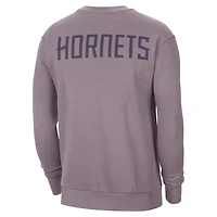 Men's Jordan Brand Purple Charlotte Hornets Courtside Statement Edition Heavyweight Pullover Sweatshirt