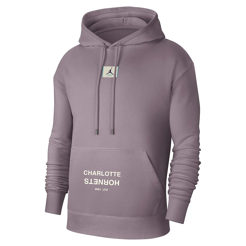 Sweat à capuche Jordan Brand violet Charlotte Hornets Courtside Statement Edition pour homme
