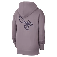 Men's Jordan Brand Purple Charlotte Hornets Courtside Statement Edition Pullover Hoodie