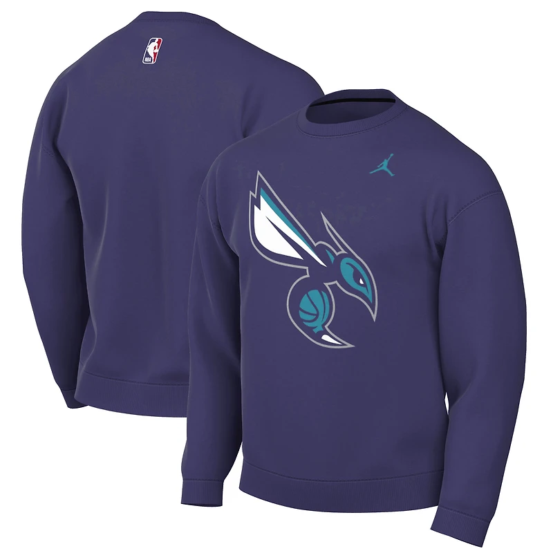 Sweat-shirt Jordan Brand violet Charlotte Hornets Statement Edition pour homme