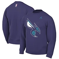 Sweat-shirt Jordan Brand violet Charlotte Hornets Statement Edition pour homme