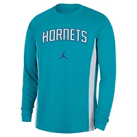 Men's Jordan Brand Teal Charlotte Hornets 2025/26 Authentic Pre-Game Legend Dri-FIT Long Sleeve Shooting Shirt