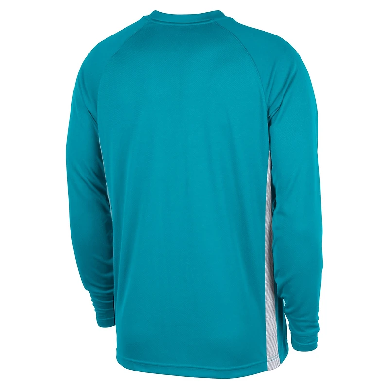 Men's Jordan Brand Teal Charlotte Hornets 2025/26 Authentic Pre-Game Legend Dri-FIT Long Sleeve Shooting Shirt
