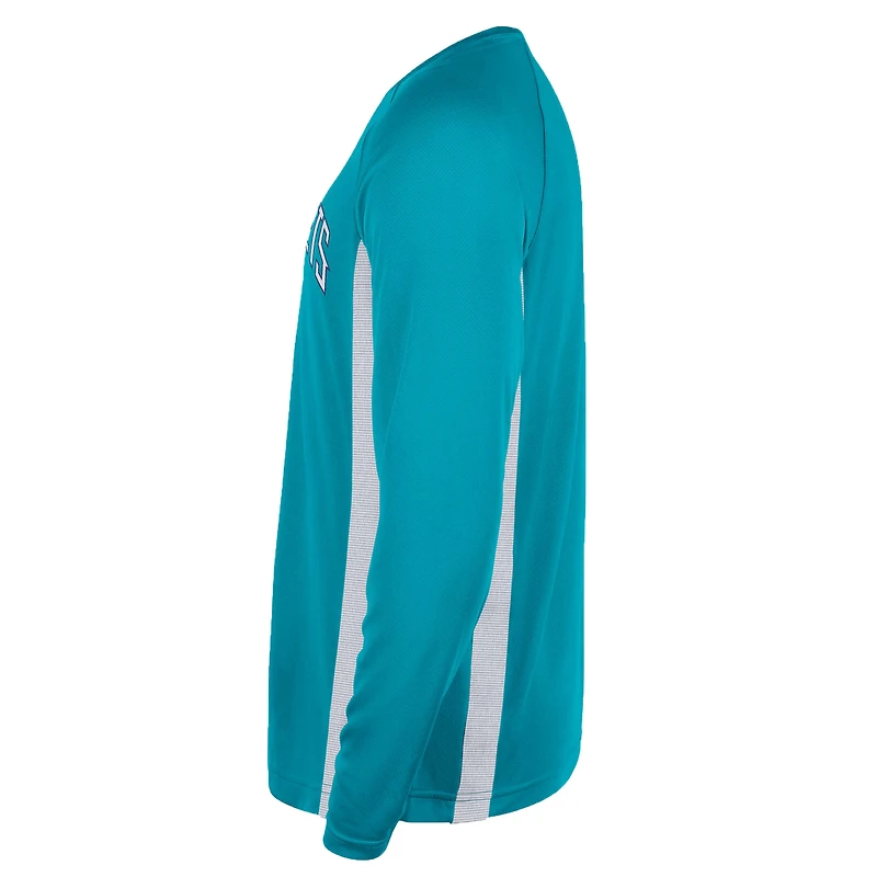 Maillot de tir à manches longues Jordan Brand Teal Charlotte Hornets 2025/26 Authentic Pre-Game Legend Dri-FIT pour homme