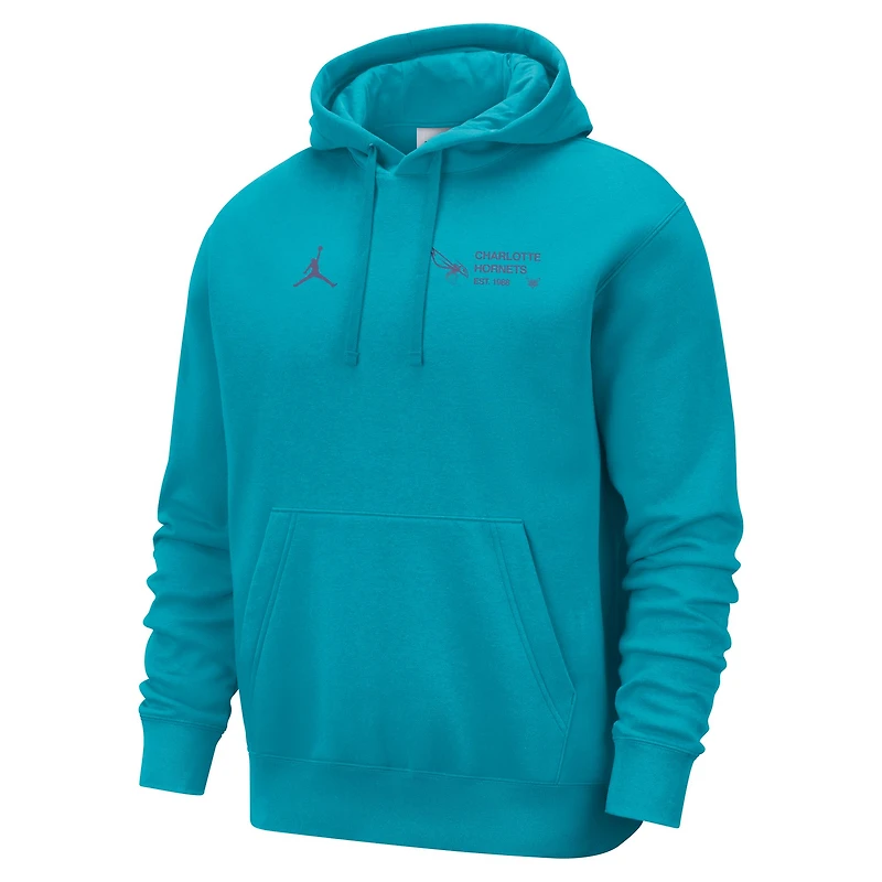 Sweat à capuche Jordan Brand Teal Charlotte Hornets Courtside Club pour homme