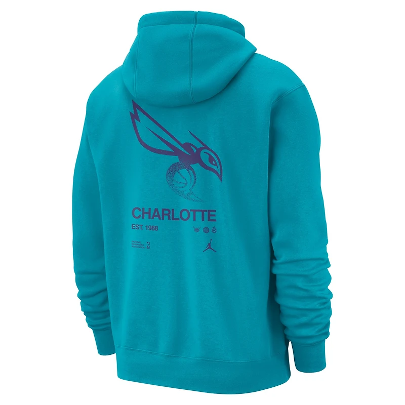 Sweat à capuche Jordan Brand Teal Charlotte Hornets Courtside Club pour homme