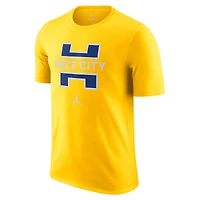 Men's Jordan Brand  Yellow Charlotte Hornets 2025/26 City Edition Remix Essential Logo T-Shirt