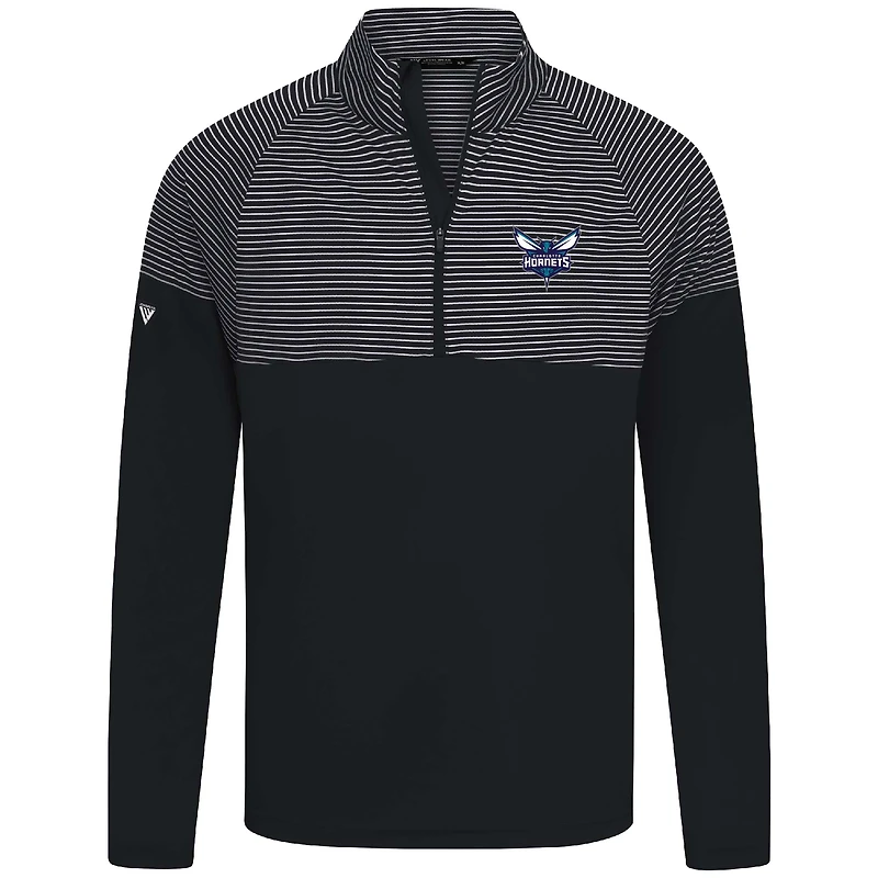 Haut à glissière quart de tour rayures classiques noires des Charlotte Hornets pour homme Levelwear