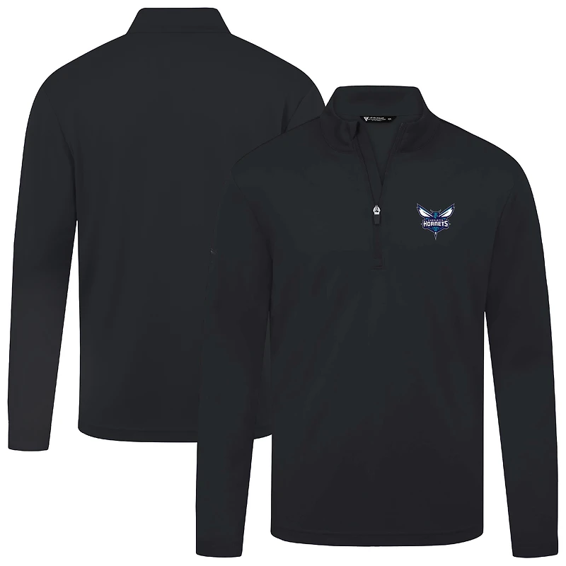 Men's Levelwear Black Charlotte Hornets Heron Quarter-Zip Top