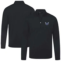 Men's Levelwear Black Charlotte Hornets Heron Quarter-Zip Top