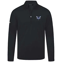 Men's Levelwear Black Charlotte Hornets Heron Quarter-Zip Top