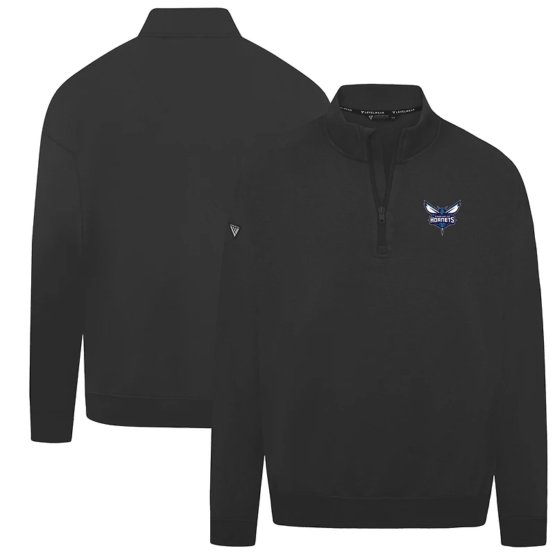 Men's Levelwear Black Charlotte Hornets Murray Quarter-Zip Pullover
