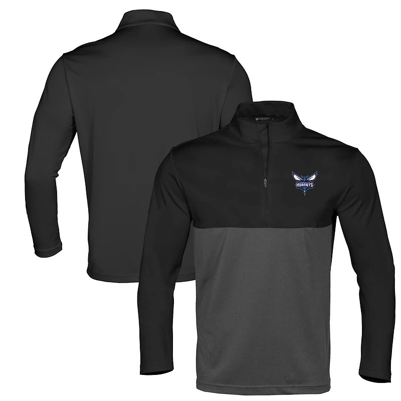 Haut noir à fermeture éclair quart de tour pour homme des Charlotte Hornets Levelwear