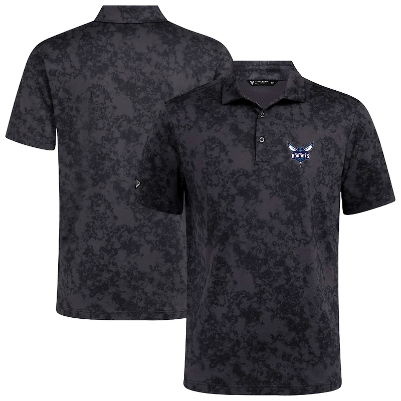 Polo noir Charlotte Hornets Whisper pour homme Levelwear