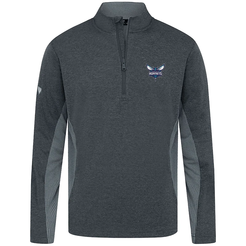 Haut à fermeture éclair quart de tour gaufré 2.0 Charlotte Hornets pour homme Levelwear noir chiné