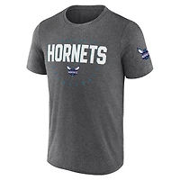 Men's Logo Athletic Heather Charcoal Charlotte Hornets Block Practice Performance T-Shirt