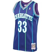 Men's Mitchell & Ness Alonzo Mourning Purple Charlotte Hornets 1994/95 Hardwood Classics Swingman Jersey