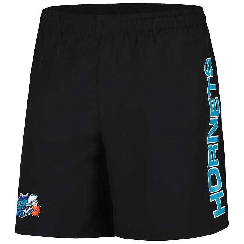 Short noir Mitchell & Ness Charlotte Hornets Hardwood Classics 1989-2002 pour hommes
