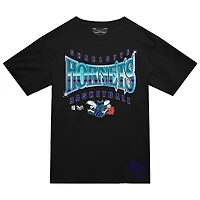 T-shirt noir lumineux pour homme Mitchell & Ness Charlotte Hornets Worldwide Collection