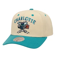 Casquette snapback Mitchell & Ness pour homme, couleur crème/bleu sarcelle, Soul Legacy Defined Pro Crown des Charlotte Hornets