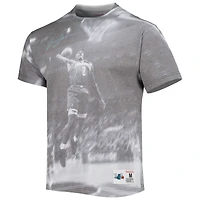 Men's Mitchell & Ness Larry Johnson Heather Gray Charlotte Hornets Above The Rim T-Shirt