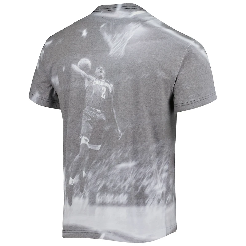 Men's Mitchell & Ness Larry Johnson Heather Gray Charlotte Hornets Above The Rim T-Shirt