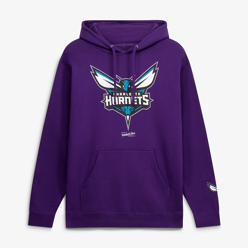 Men's Mitchell & Ness  Purple Charlotte Hornets Fleece Hoodie