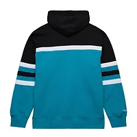 Sweat à capuche Mitchell & Ness pour hommes, bleu sarcelle/noir, entraîneur-chef des Charlotte Hornets