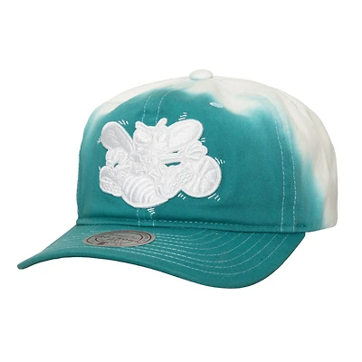 Casquette ajustable Mitchell & Ness Charlotte Hornets Dip Dye Pro Crown pour homme, bleu sarcelle/blanc