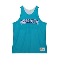 Maillot d'entraînement réversible en maille Hardwood Classics pour homme Mitchell & Ness Teal/White Charlotte Hornets