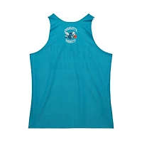 Maillot d'entraînement réversible en maille Hardwood Classics pour homme Mitchell & Ness Teal/White Charlotte Hornets