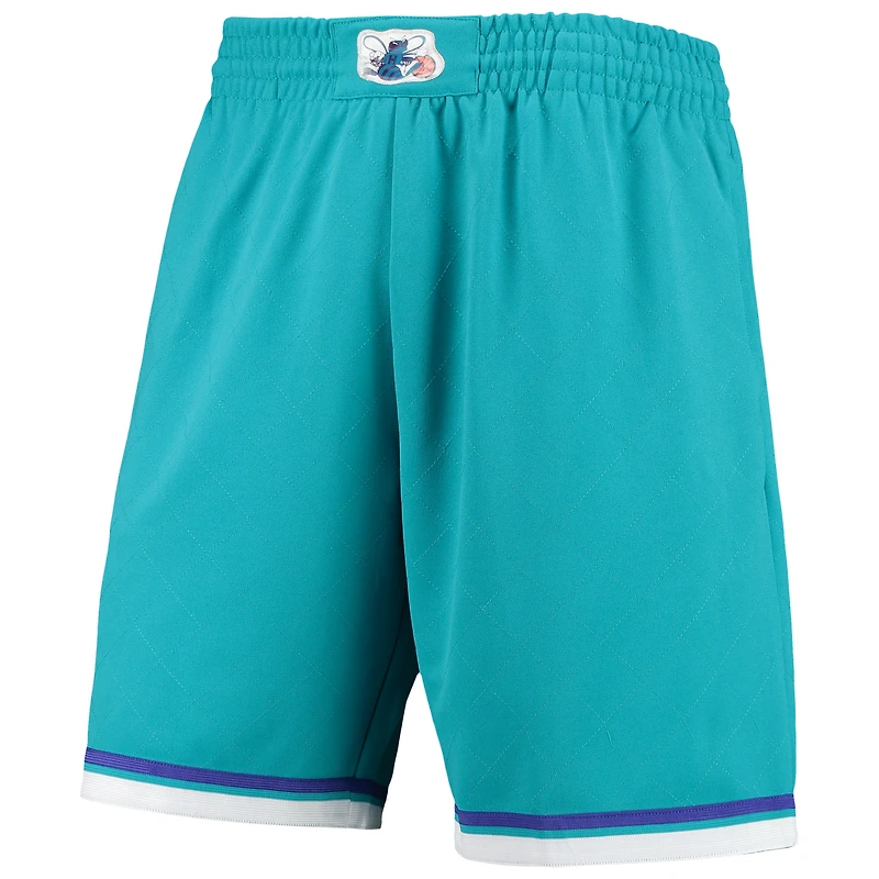 Mitchell & Ness Teal Charlotte Hornets 1992 Hardwood Classics 75e anniversaire Swingman Shorts pour hommes