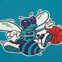 Sweat à capuche thermique léger pour homme Mitchell & Ness Teal Charlotte Hornets Hardwood Classics