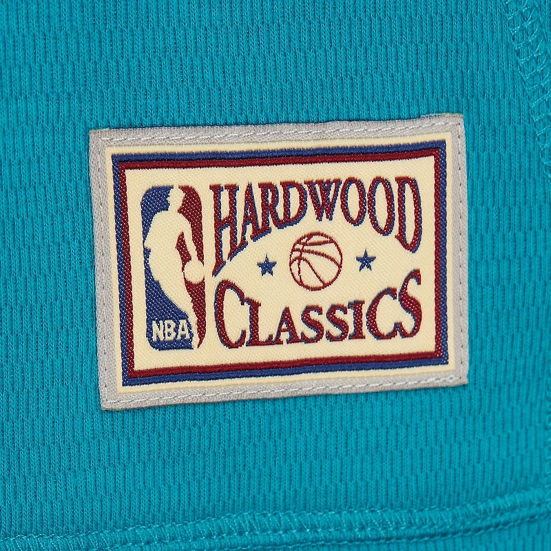 Sweat à capuche thermique léger pour homme Mitchell & Ness Teal Charlotte Hornets Hardwood Classics