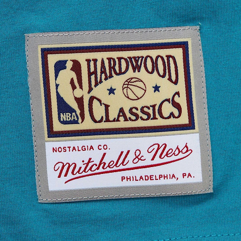 Men's Mitchell & Ness Teal Charlotte Hornets Hardwood Classics Nights Premium T-Shirt