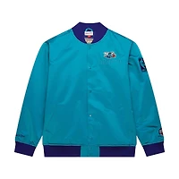 Veste à boutons-pression en satin léger Hardwood Classics Team OG 3.0 de Mitchell & Ness pour homme, bleu sarcelle Charlotte Hornets