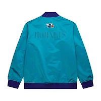 Veste à boutons-pression en satin léger Hardwood Classics Team OG 3.0 de Mitchell & Ness pour homme, bleu sarcelle Charlotte Hornets