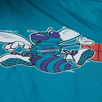 Men's Mitchell & Ness Teal Charlotte Hornets Playmaker Full-Zip Hooded Windbreaker Jacket