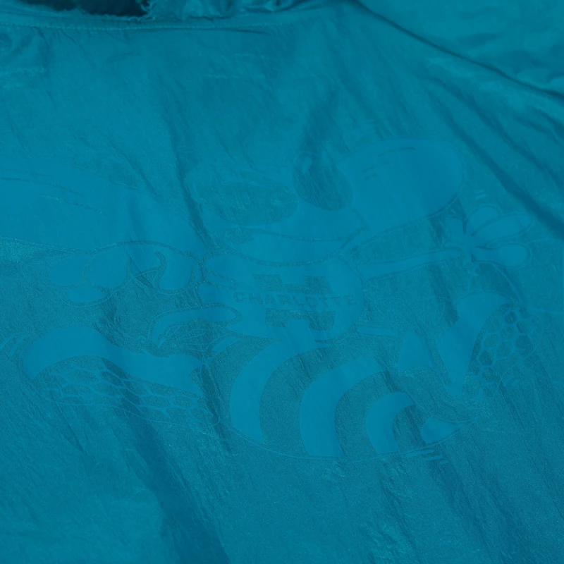 Men's Mitchell & Ness Teal Charlotte Hornets Playmaker Full-Zip Hooded Windbreaker Jacket