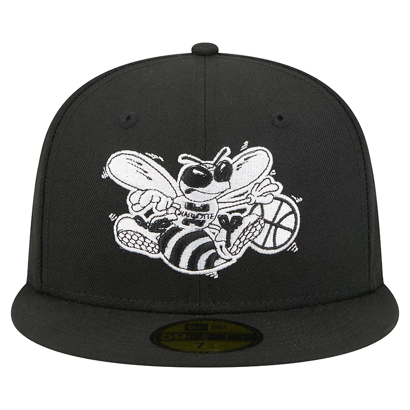 Men's New Era  Black Charlotte Hornets 59FIFTY Fitted Hat