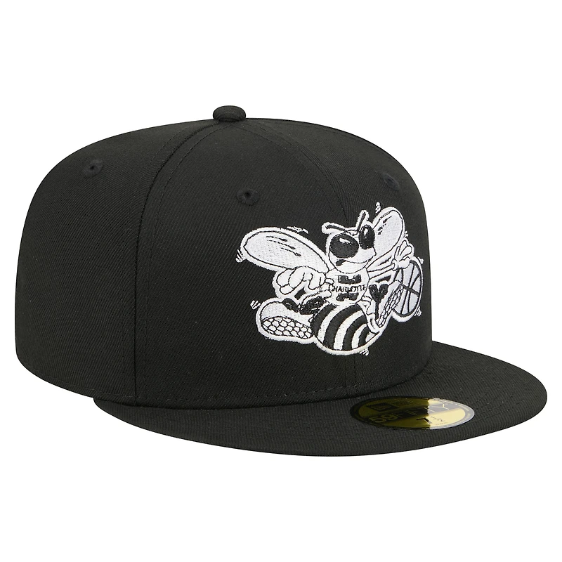 Men's New Era  Black Charlotte Hornets 59FIFTY Fitted Hat