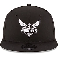 Casquette ajustable Snapback 9FIFTY avec logo noir et blanc Charlotte Hornets New Era pour homme