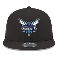 Casquette snapback New Era 9FIFTY noire Charlotte Hornets Core Logo Meshback pour homme