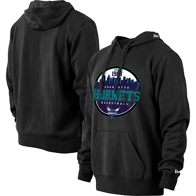 Sweat à capuche noir Charlotte Hornets Localized New Era pour homme