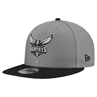 Men's New Era  Gray Charlotte Hornets Core Logo Storm Gray Two-Tone 9FIFTY Snapback Hat